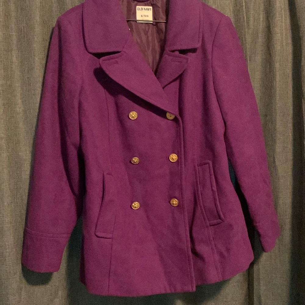 Purple women’s old navy Wool pea coat